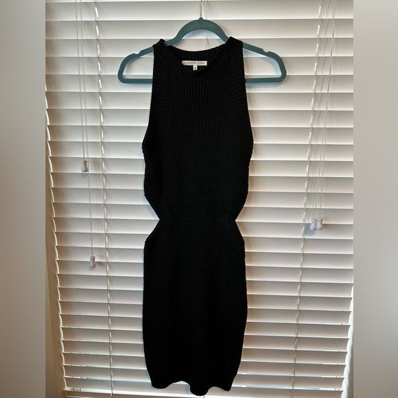 Endless Rose Mini Sweater Dress Black with cut outs - Picture 1 of 6